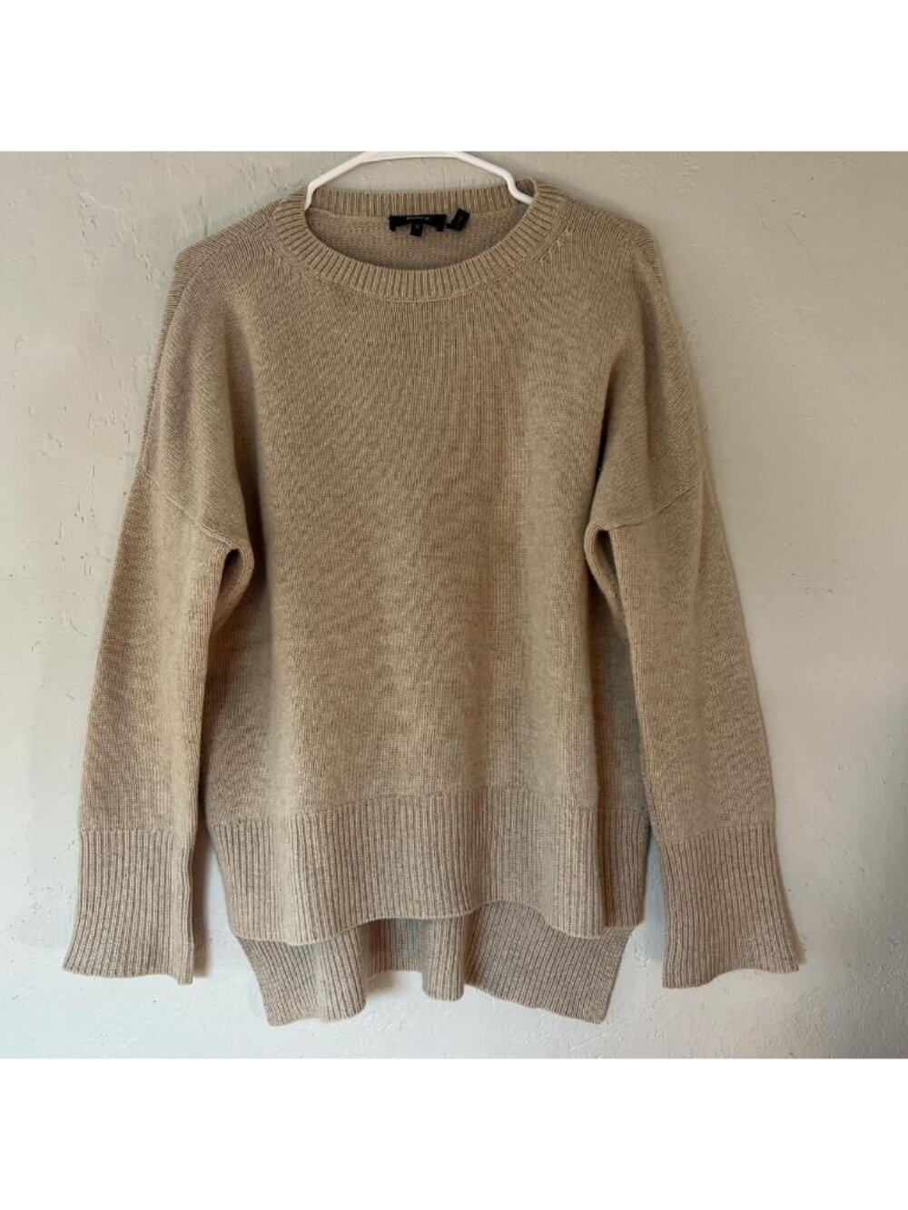 Theory Women's Tan and Cream Jumper